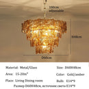 Axyaa Vintage Green Glass Crystal Chandelier Pendant Lamp for Living Room Bedroom