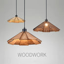 Axyaa Wood Pendant Lamp LED E27 DIY Hanging Light
