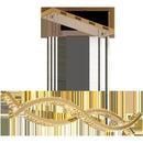 Axyaa Modern Crystal Strip Chandelier - Minimalist Artistic Luxury Indoor Ceiling Light for Restaurants