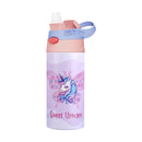 Axyaa Kids Stainless Steel Vacuum Thermos with Straw - 360ML Unicorn Design