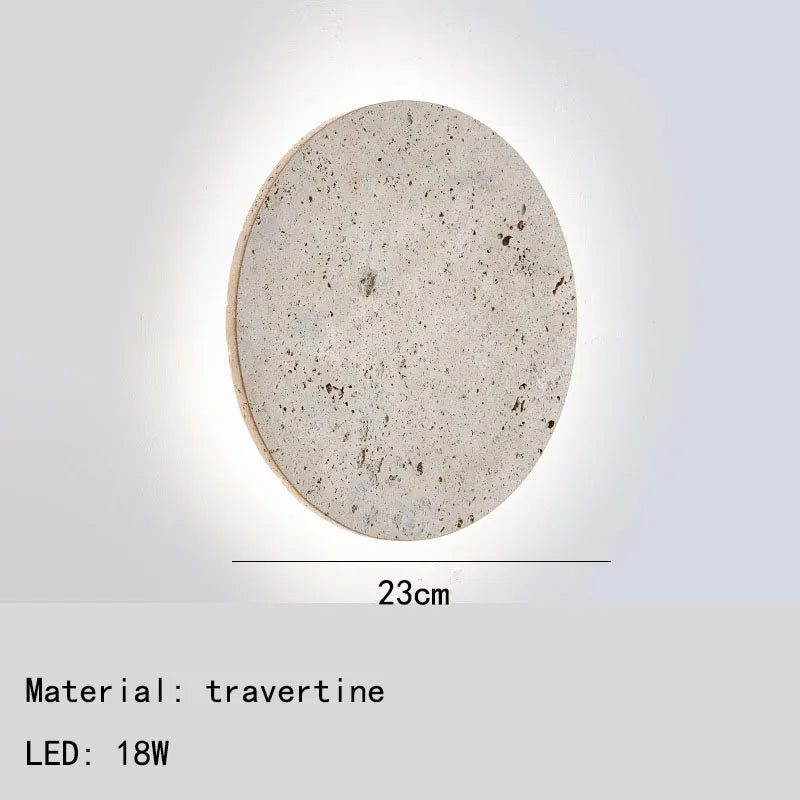 Axyaa Round Stone Wall Light Sconce 3000K Dimmable Art Decor 23/30cm Free Combination