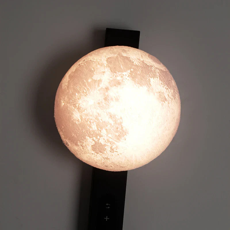 Axyaa Moon LED Wall Lamp: Touch Dimming, 3-color Variable Lighting