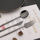 Axyaa Gold Knife Cutlery Set - 6Pcs Stainless Steel Sharp Dinnerware Kitchen Flatware
