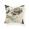 Axyaa Dragonfly Pattern Cushion Cover, Blue Butterfly Leaves 45x45cm