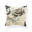 Axyaa Dragonfly Pattern Cushion Cover, Blue Butterfly Leaves 45x45cm