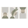 Axyaa Sage Green Botanical Wall Art Canvas Painting - Nordic Geometric Abstract Decor