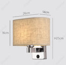 Axyaa LED Fabric Wall Lampshade with Switch for Bedroom or Living Room
