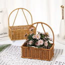 Axyaa Imitation Rattan Kitchen Storage Basket Brown with Handle
