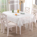 Axyaa Luxury White Lace Tablecloth Rectangle Waterproof Table Cover Dining Wedding