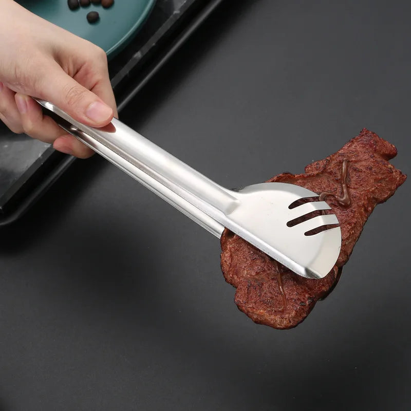 Axyaa Stainless Steel Non-Stick Food Tongs BBQ Clips for Home Cooking