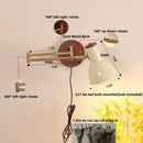 Axyaa Walnut Wood LED Wall Sconce with Pull Chain Switch, Nordic Art Stair Light