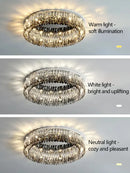 Axyaa Crystal Ceiling Light: Modern Round LED Fixture for Living Room, Bedroom, Dining Room