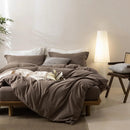 Axyaa Light Chocolate Brown King Size Washed Cotton Duvet Cover