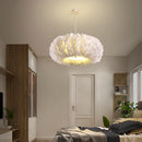 Axyaa Feather Chandelier for Living Room Bedroom Study - Modern LED Ceiling Lighting