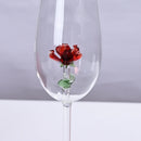 Axyaa Elegant 3D Red Flower Champagne Flute Goblet - 1 Piece