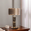 Marble Base Fabric Table Lamp Home Decor Bedside Desk Luxury Lighting for Axyaa