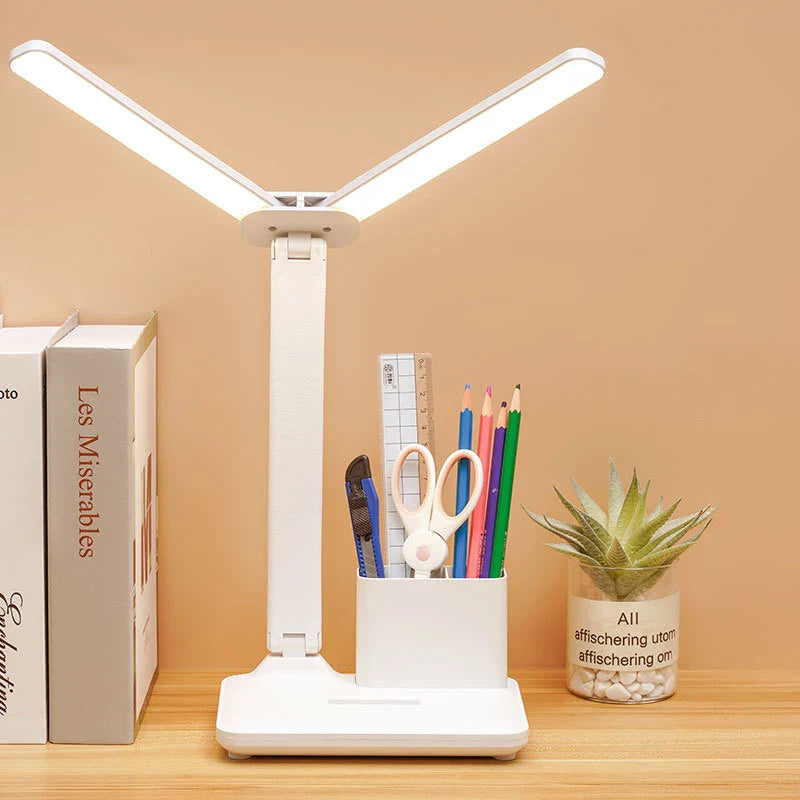 Axya LED Desk Lamp: Stepless Dimming, Multi-function Night Light, White Light