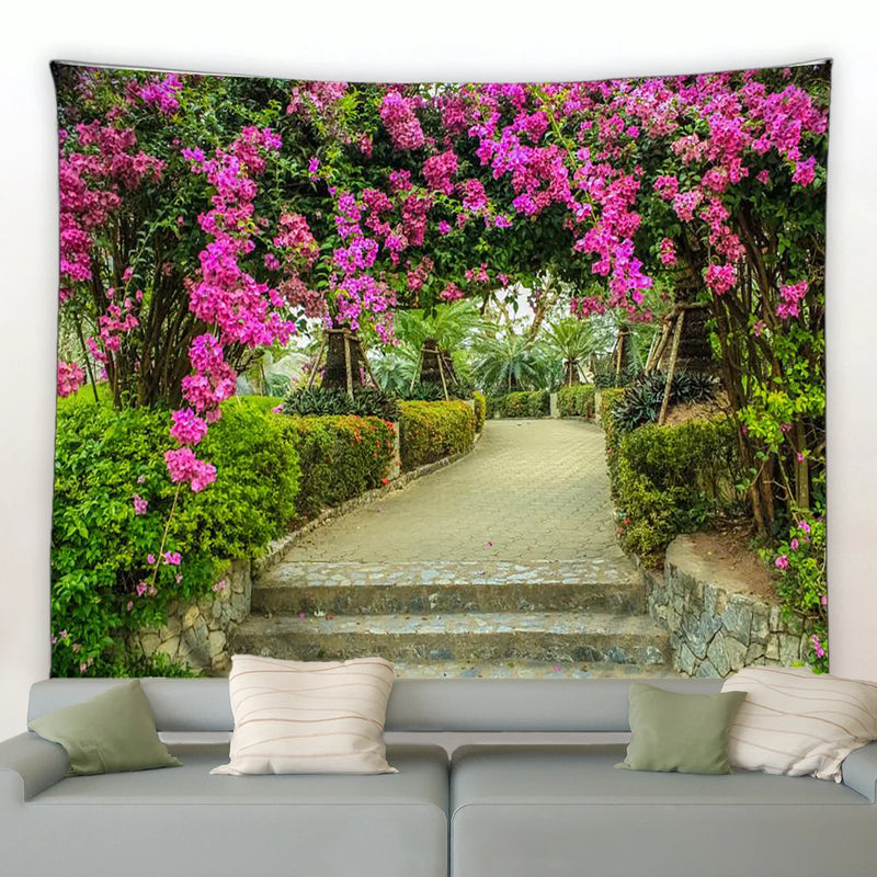 Axyaa Romantic Floral Garden Tapestry for Living Room Dorm Aesthetics
