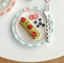 Axyaa Pink Tender Dessert Bow Plate Deep Fruit Household Tableware