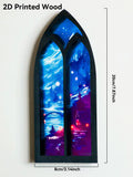 Axyaa Gothic Arch Bookend Night Sky & Castle Design for Home Library Decor