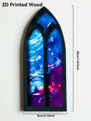 Axyaa Gothic Arch Bookend Night Sky & Castle Design for Home Library Decor