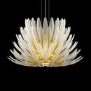 Axyaa Vintage Gold Murano Glass Chandelier with Floral Details