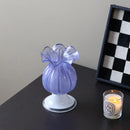 Axyaa Purple Glass Vase: Elegant Tall Flower Vase for Living Room Table Décor