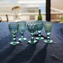 Axyaa 6-Piece 50ml Vintage Embossed Goblet Shot Glass Set