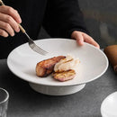 Axyaa Ceramic High-Footed Plate Set for Restaurant, Desserts, Snacks, Pasta - Artistic Tableware