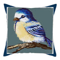 Blue Bird Print Cushion Cover by Axyaa - Home Decor Pillow Case for Sofa Bed