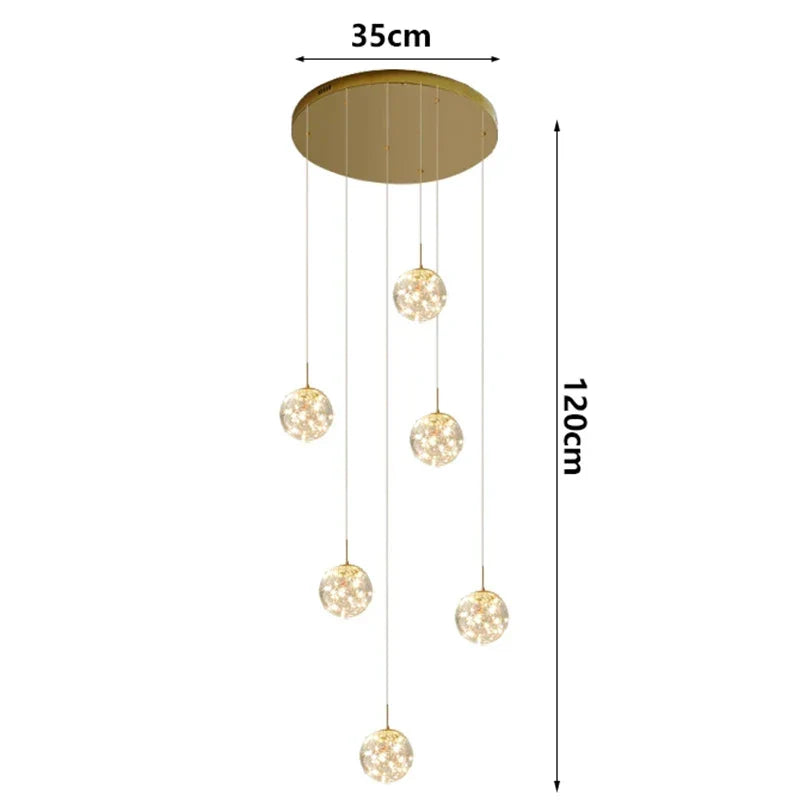 Axyaa Nordic Stair Chandelier Pendant Lights for Living, Bedroom, and Dining Room