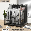 Axyaa Iron Mesh Quadruple Column File Rack Bookshelf - 4 Grid Multi-Layer File