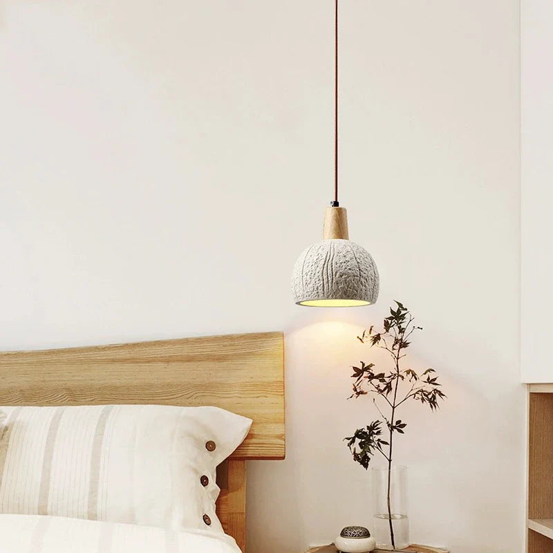 Axya Round Cement Chandelier LED Pendant Lamp for Bedroom and Dining Room