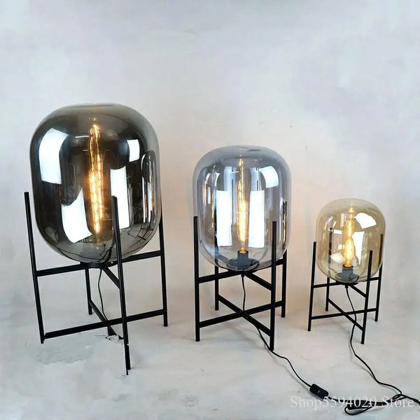 Axyaa Contemporary Glass Table Lamp: Elegant LED Desk Decor for Bedroom & Living Room