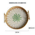Axyaa Shell Tray: Light Luxury Double-eared Rattan Storage for Decorative Display