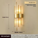 Axyaa Gold Crystal Wall Sconce - Stainless Steel Home Decor Lighting