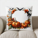Axyaa Halloween Bats & Pumpkins Pattern Cushion Cover for Sofa, Bedroom, Car