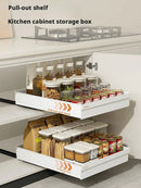Axyaa Cabinet Organizer Rack: Seasoning Bowls Storage Basket for Kitchen Dishes.