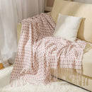 Axyaa Navy Blue Checkered Knit Throw 130x240cm