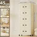 Axyaa 45cm Double-Door Storage Cabinet, Swivel Casters, Heavy-Duty, Kitchen/Bedroom/Living Room/Bathroom