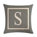Axyaa Gray Alphabet Decorative Pillow Cover 45x45cm