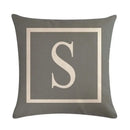 Axyaa Gray Alphabet Decorative Pillow Cover 45x45cm