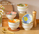 Axyaa Ceramic Soup Bowl. Large Tableware for Noodles & Soup. Stylish Instant Noodle Bowl.