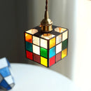 Axyaa Glass Square LED Pendant Lights - Nordic Decor Small Hanging Lamp