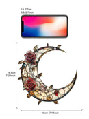 Axyaa Moon & Red Rose Flower Window Hanging Ornaments Suncatcher Floral Decor