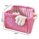 Axyaa Foldable Storage Basket: Cute Baby Diaper Clothes Toys Organizer & Decor