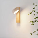 Axyaa Rotatable Japanese Cave Stone Wall Lamp Warm Light Solid Wood Fixture