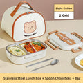 Axyaa Stainless Steel Microwavable Bento Lunch Box with Insulated Bag
