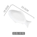 Axyaa Ceramic Fish Plate White Irregular Plate Kitchen Tableware Sushi Pasta Dessert