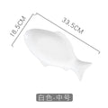 White Ceramic Fish Plate by Axyaa: Irregular Shape, Healthy & Stylish Tableware for Pasta, Sushi, Desserts